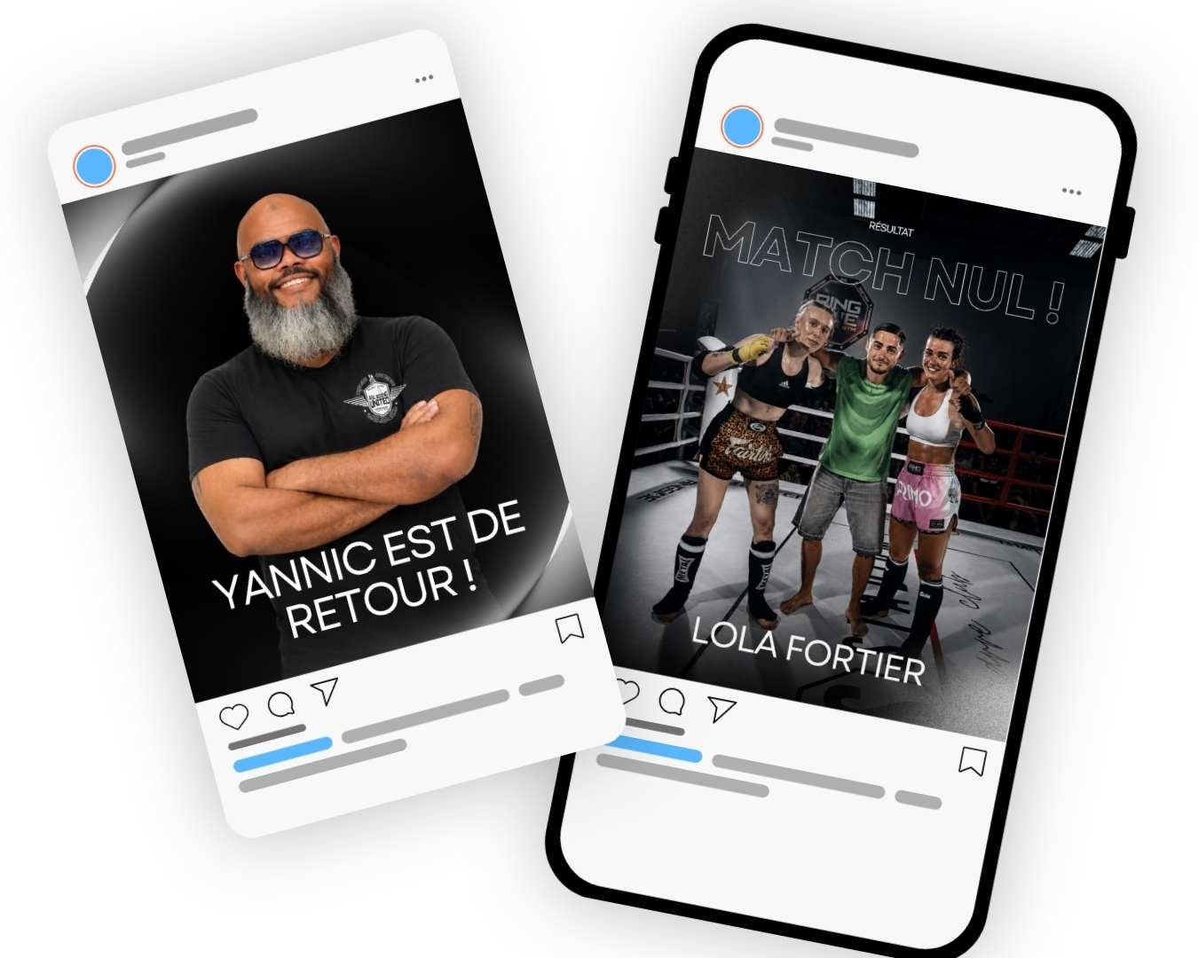 Posts Instagram ASL Boxing United — Yannic est de retour et résultat match nul