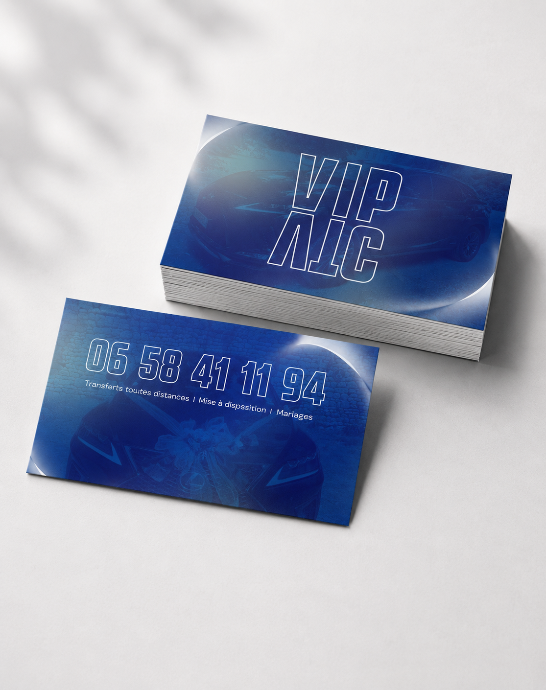 Mockup des cartes de visite VIP VTC
